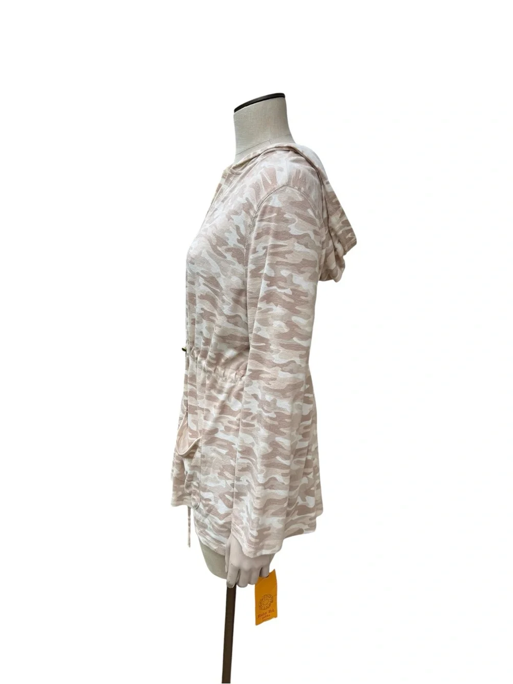 Ruby Rd. Pink Camo Hooded Open Front Jacket - Picture 2 of 4